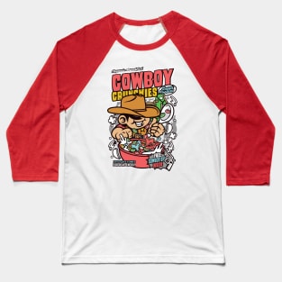 Retro Cereal Box Cowboy Crunchies // Junk Food Nostalgia // Cereal Lover Baseball T-Shirt